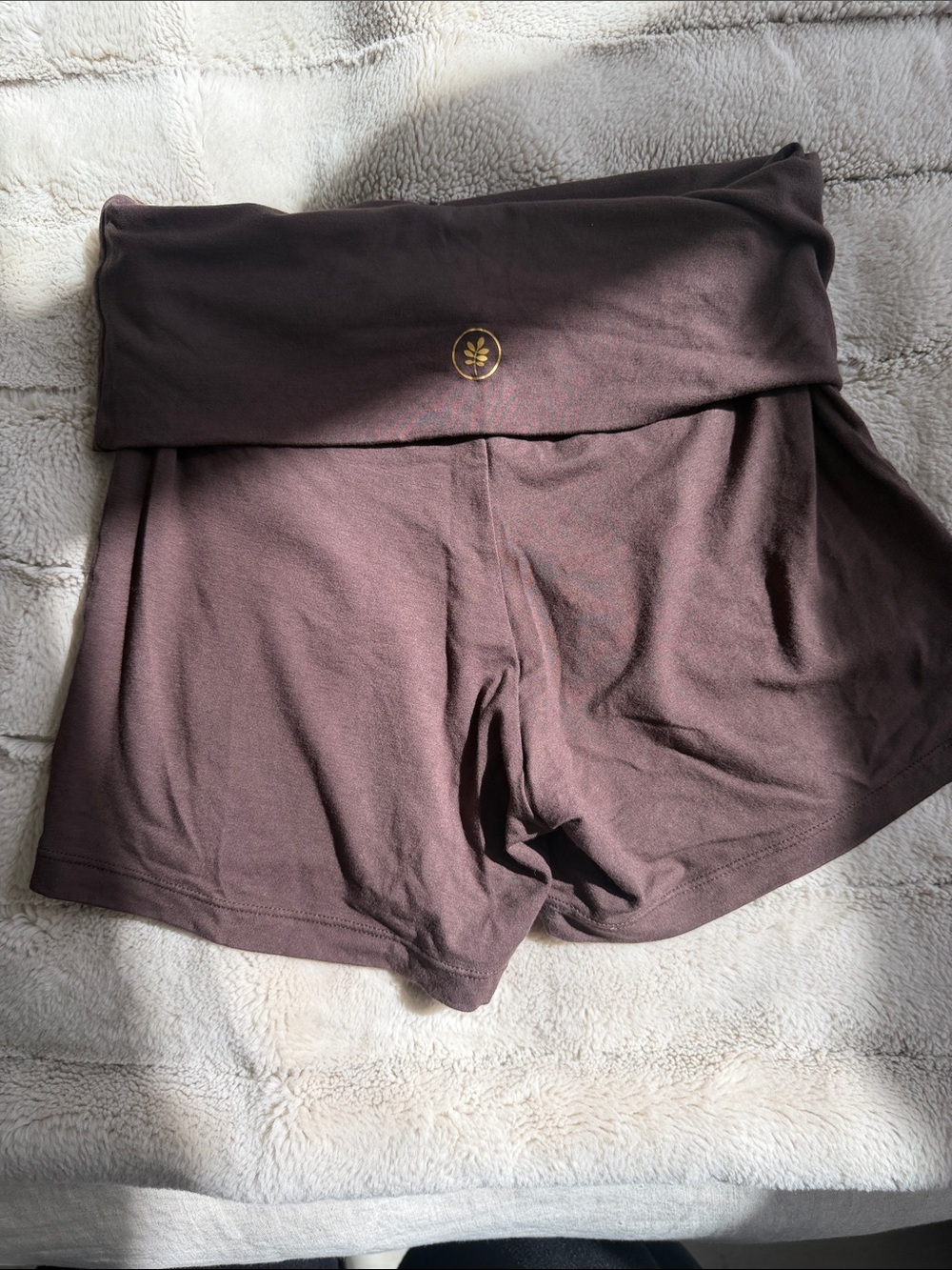 Indigo Luna Moon Shorts Carob Brown Yoga Biker Shorts M - Picture 4 of 5